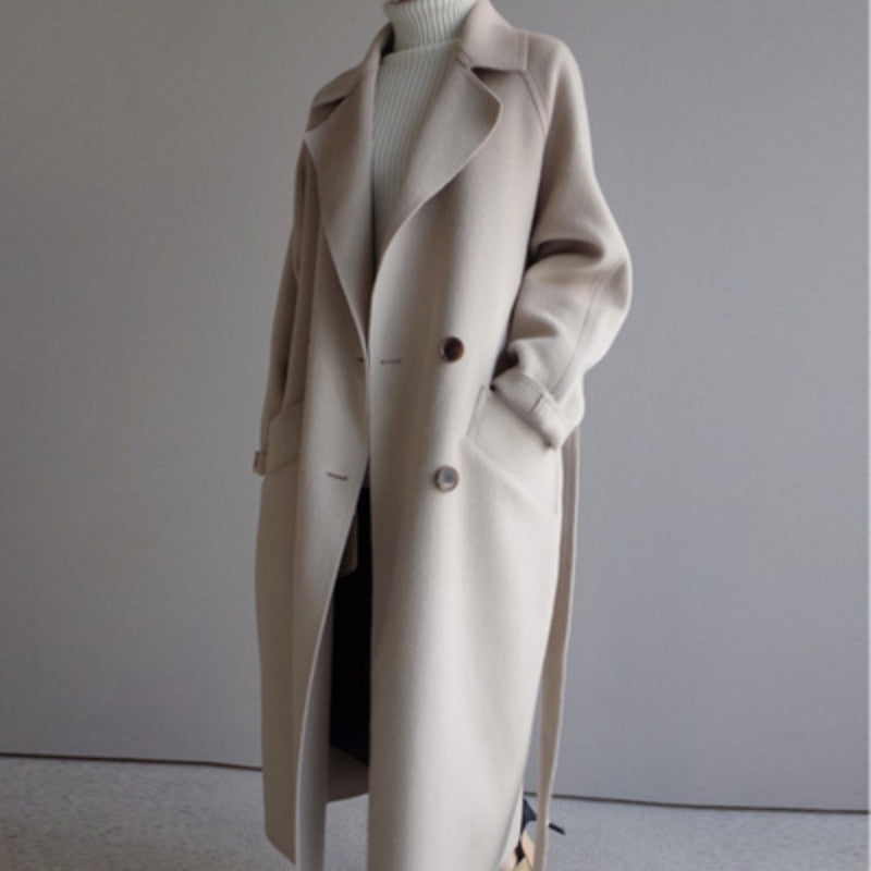 Jade Dames Trenchcoat Zwart | Luxe Tweed, Getailleerd
