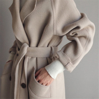 Jade Dames Trenchcoat Zwart | Luxe Tweed, Getailleerd