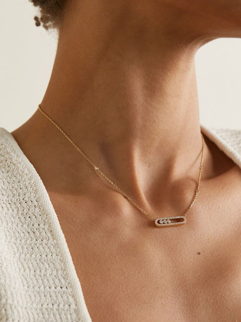 ÉLIORA | Verfijnde Ketting met Bewegende Diamanten