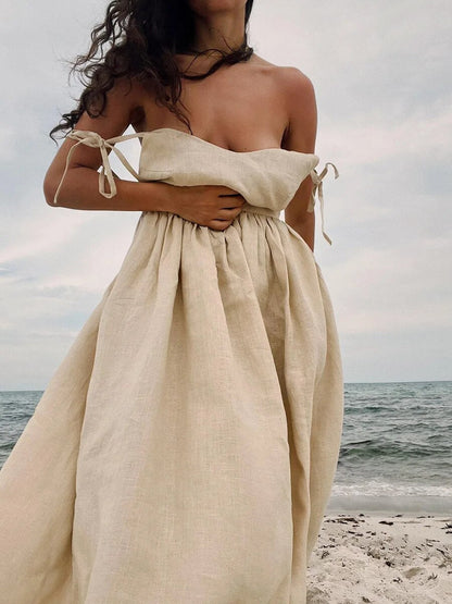 ZAILA | Elegante Linnen Zomerjurk met Fit & Flare Pasvorm