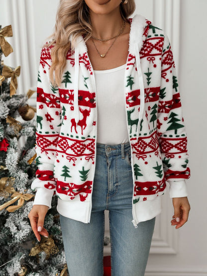 Kerst Dames Hoodie | 100% Katoen, Comfortabele Pasvorm met Rendieren 2