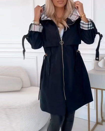 Kira Dames Jas Winter | Katoenblend, Lange Trenchcoat 0