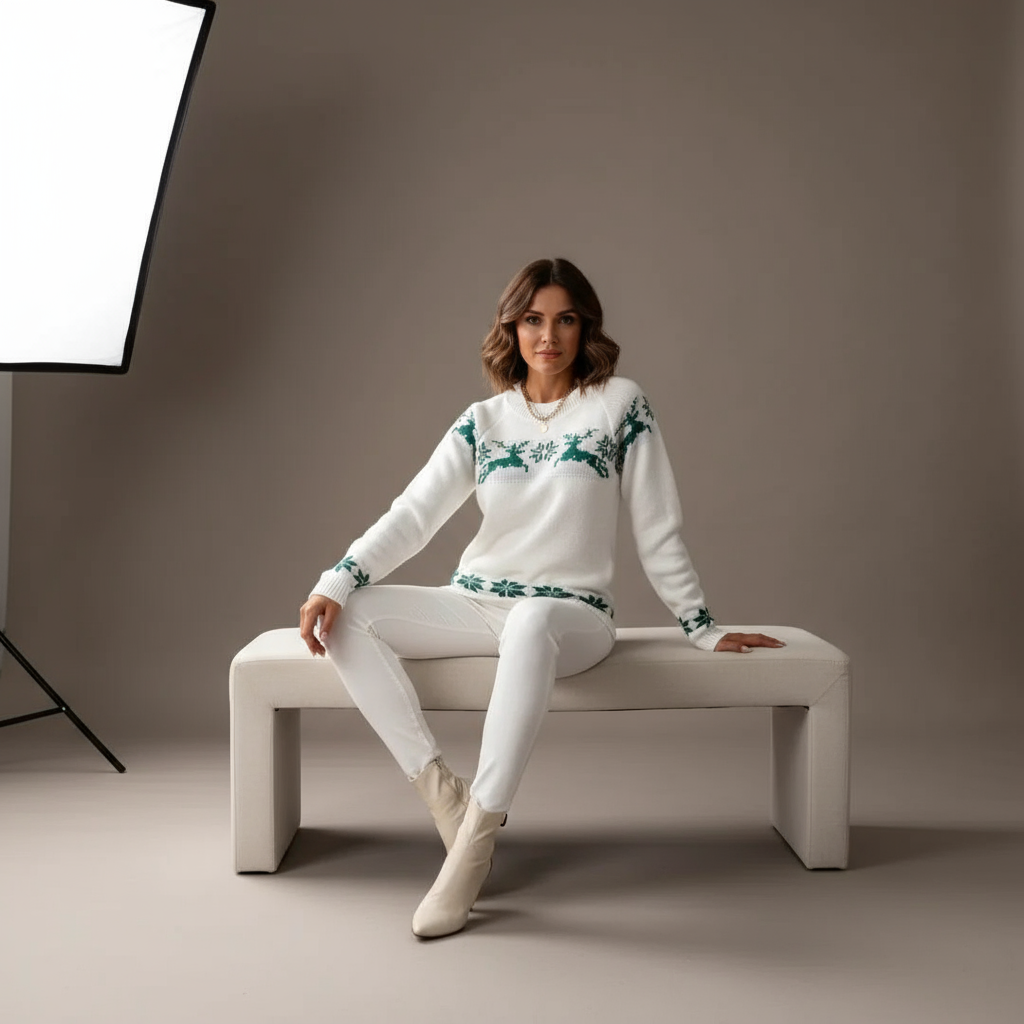 Kira Dames Kersttrui | 100% Acryl, Comfortabele Regular Fit en Feestelijke Look 1