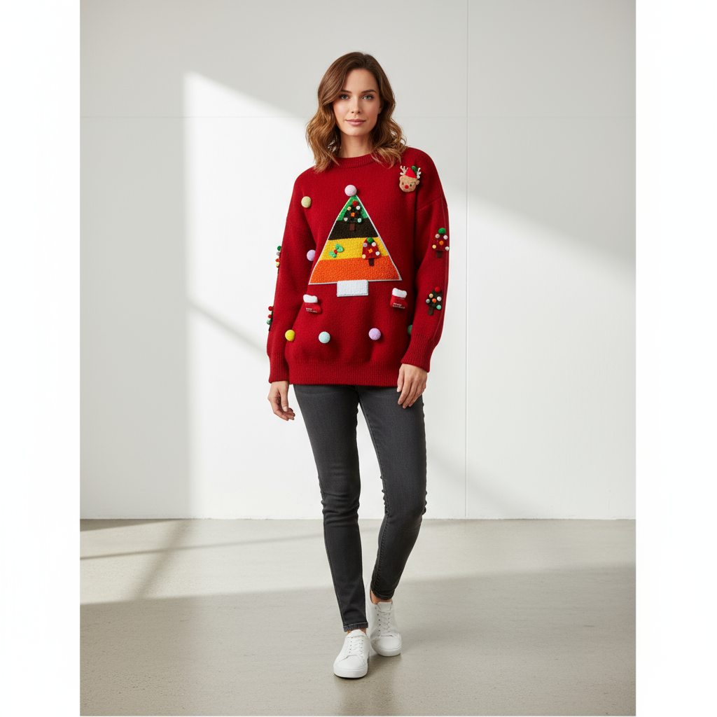 Kira Dames Kersttrui | Zacht Acryl, Comfortabele Pasvorm 2