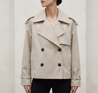 Kira Dames Trenchcoat | Korte Lichtgewicht, Elegante Pasvorm in Groen 0