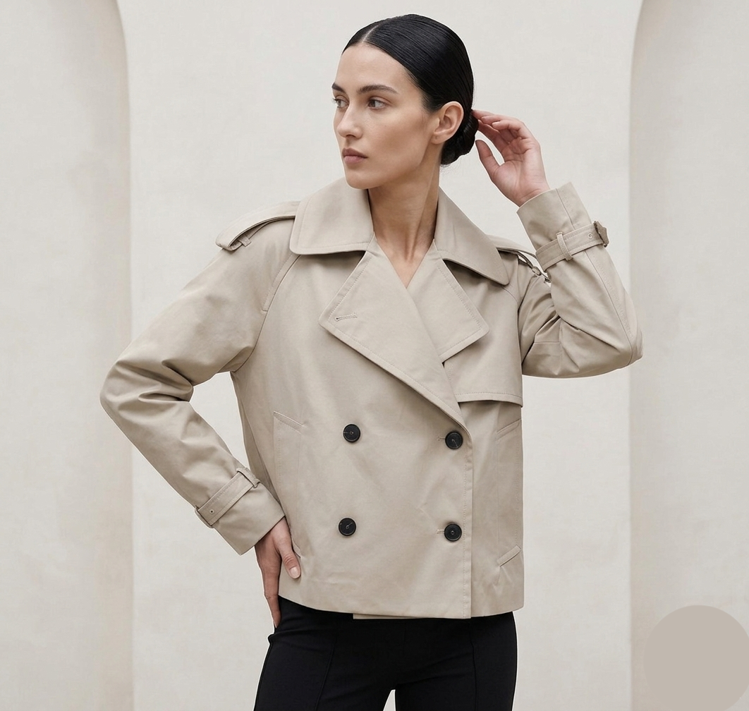 Kira Dames Trenchcoat | Korte Lichtgewicht, Elegante Pasvorm in Groen 1