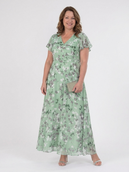 Kora Dames Lange Maxi Jurk | Lichtgewicht Chiffon met Bloemen 4