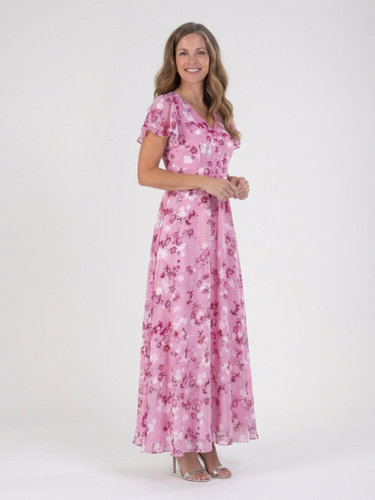Kora Women's Maxi Dress | Zacht Chiffon met Bloemen 5