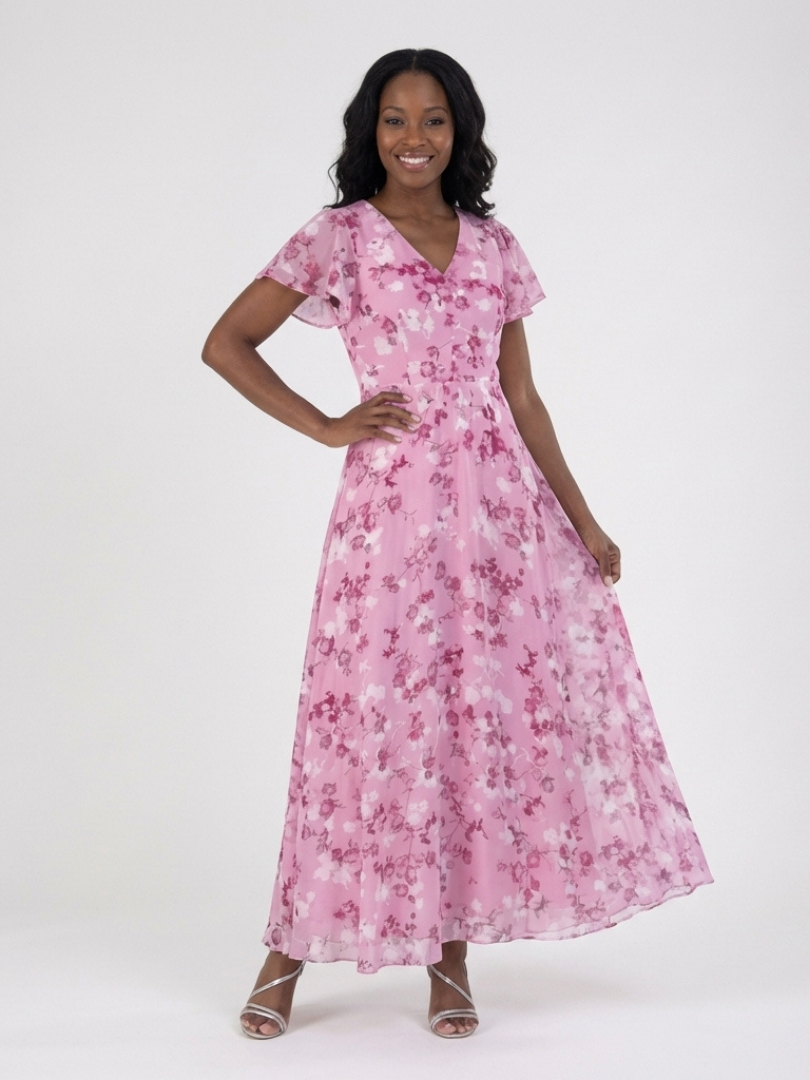 Kora Women's Maxi Dress | Zacht Chiffon met Bloemen 6