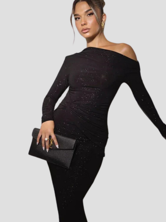 LIVANNE | Glitterende Maxi Jurk voor Oud & Nieuw 0