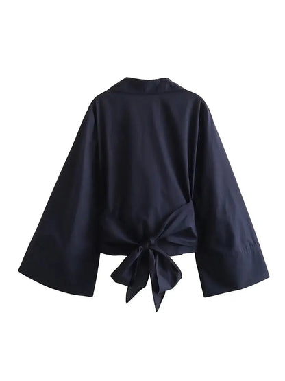 LORÈNE | Vintage Blouse met Strikdetail op de Rug 1