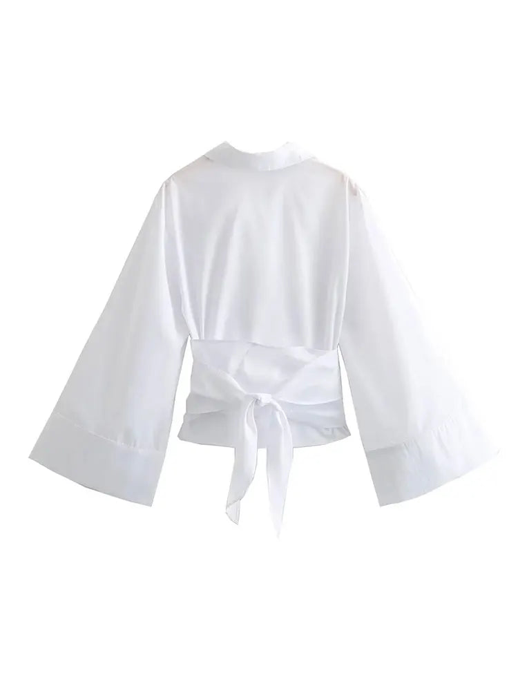 LORÈNE | Vintage Blouse met Strikdetail op de Rug 4