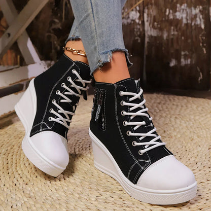 LYZANE | Elegant wedge sneaker met ritssluiting en verborgen hak 2