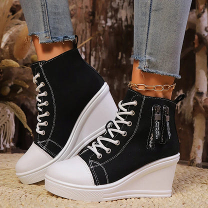 LYZANE | Elegant wedge sneaker met ritssluiting en verborgen hak 5