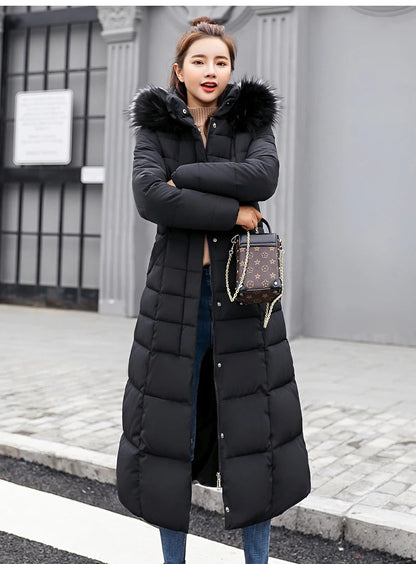 Lana Dames Lange Winterjas | Luxe Gewatteerd met Bontkraag, Comfortabel 0