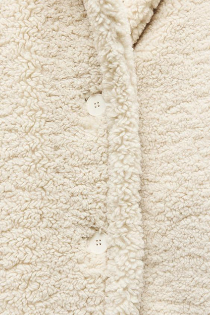 Lange Winterjas Dames van Zachte Teddy Stof met Reverskraag en Steekzakken voor Extra Warmte en Comfort