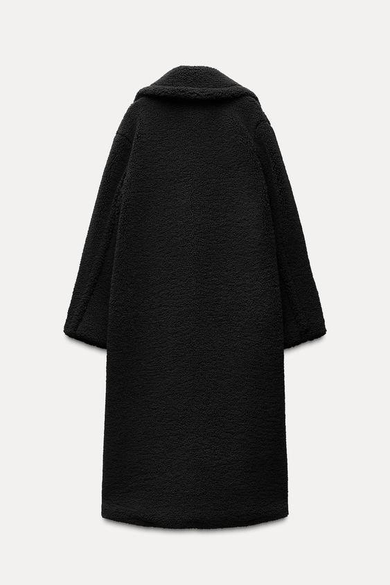 Lange Winterjas Dames van Zachte Teddy Stof met Reverskraag en Steekzakken voor Extra Warmte en Comfort