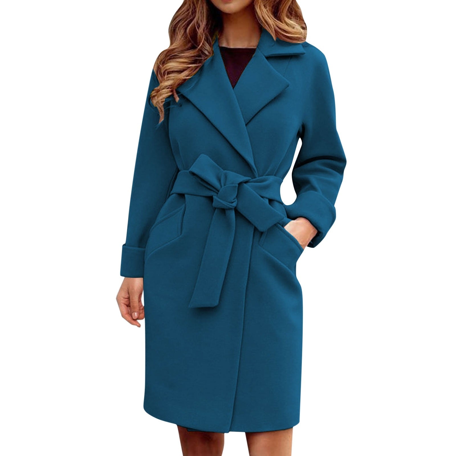 Lange dames trenchcoat winterjas | Warme en stijlvolle mantel in opvallende kleuren 2