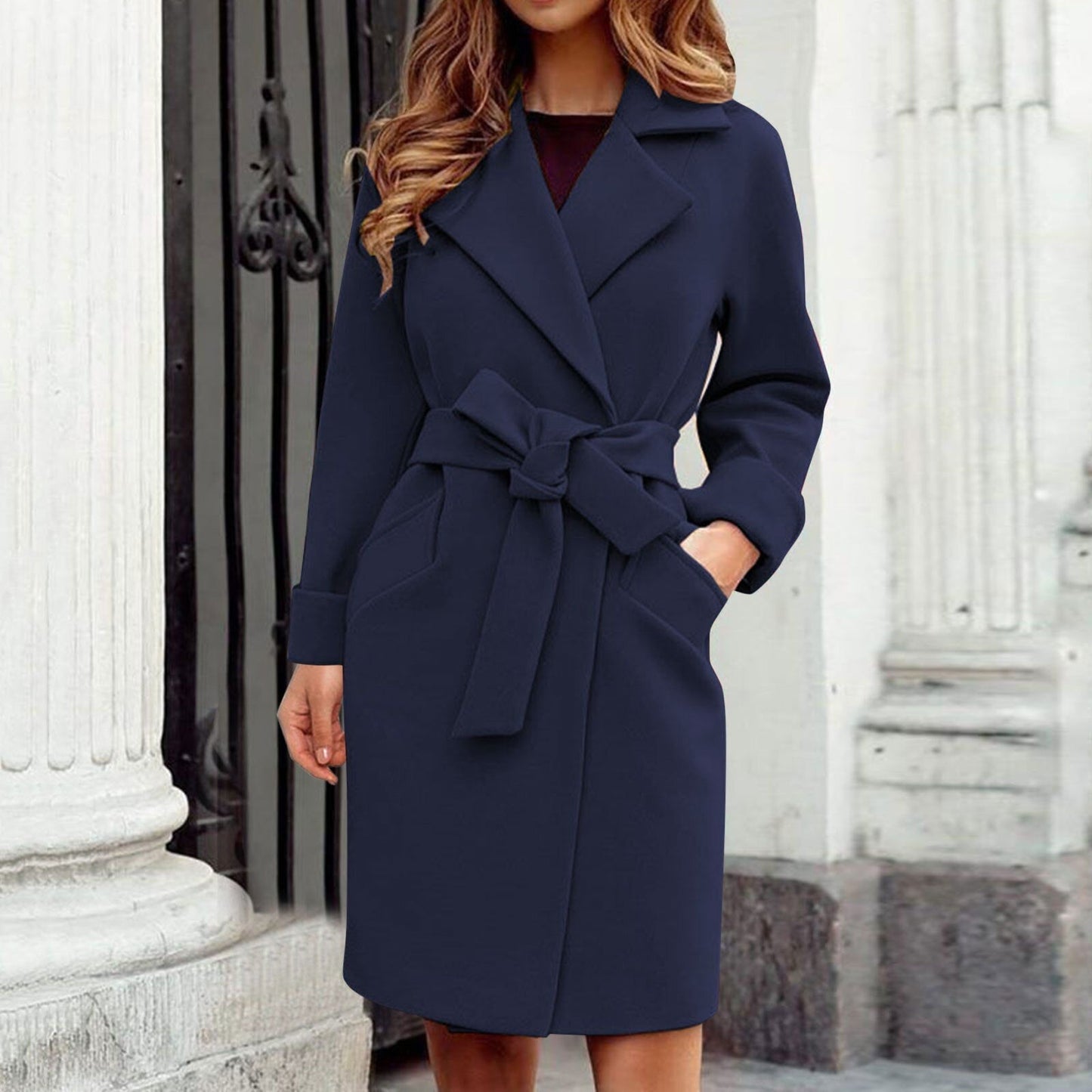 Lange dames trenchcoat winterjas | Warme en stijlvolle mantel in opvallende kleuren 6