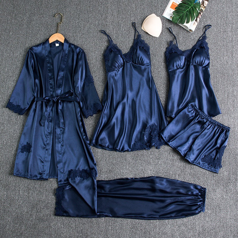 Lina Dames Pyjamaset | Vijfdelige Set met Kant, Luxe en Comfortabel 0