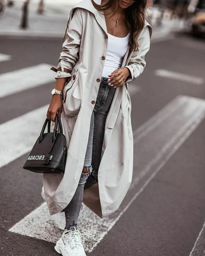 Lina Dames Trenchcoat | Waterdicht Met Capuchon, Lange Trenchcoat Dames Zwart