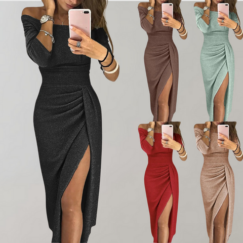 Liora | Off-Shoulder Maxi-Jurk met Split 5