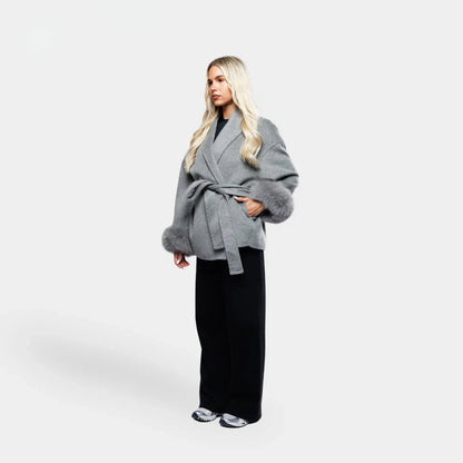 Livia Dames Winterjas | Mouwen, Elegante Strikceintuur