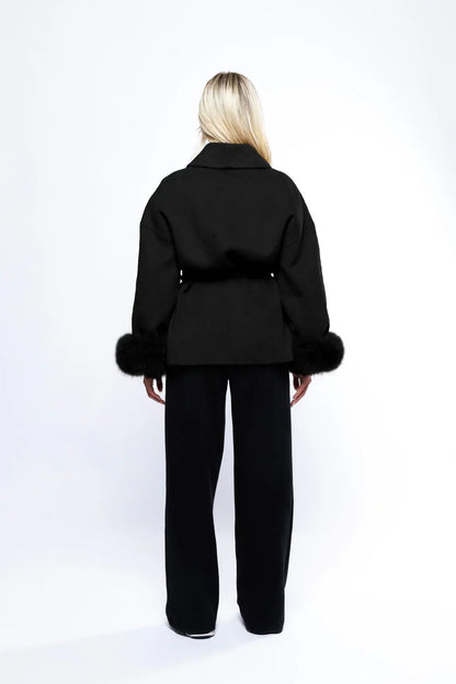 Livia Dames Winterjas | Mouwen, Elegante Strikceintuur