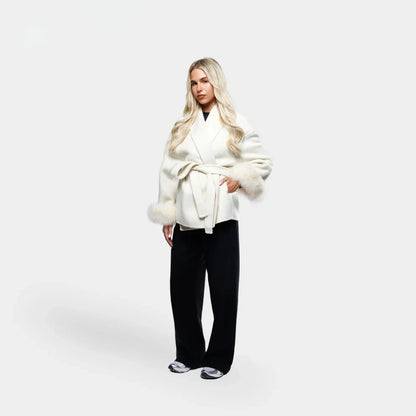 Livia Dames Winterjas | Mouwen, Elegante Strikceintuur 4