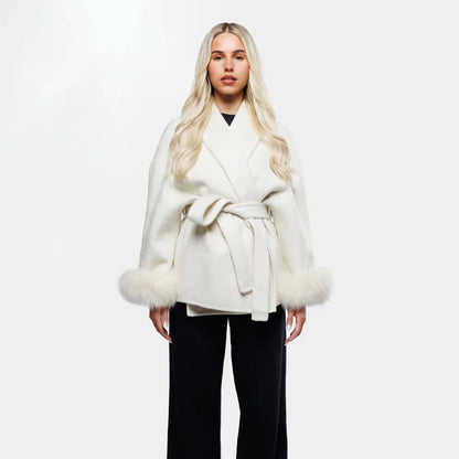 Livia Dames Winterjas | Mouwen, Elegante Strikceintuur 5