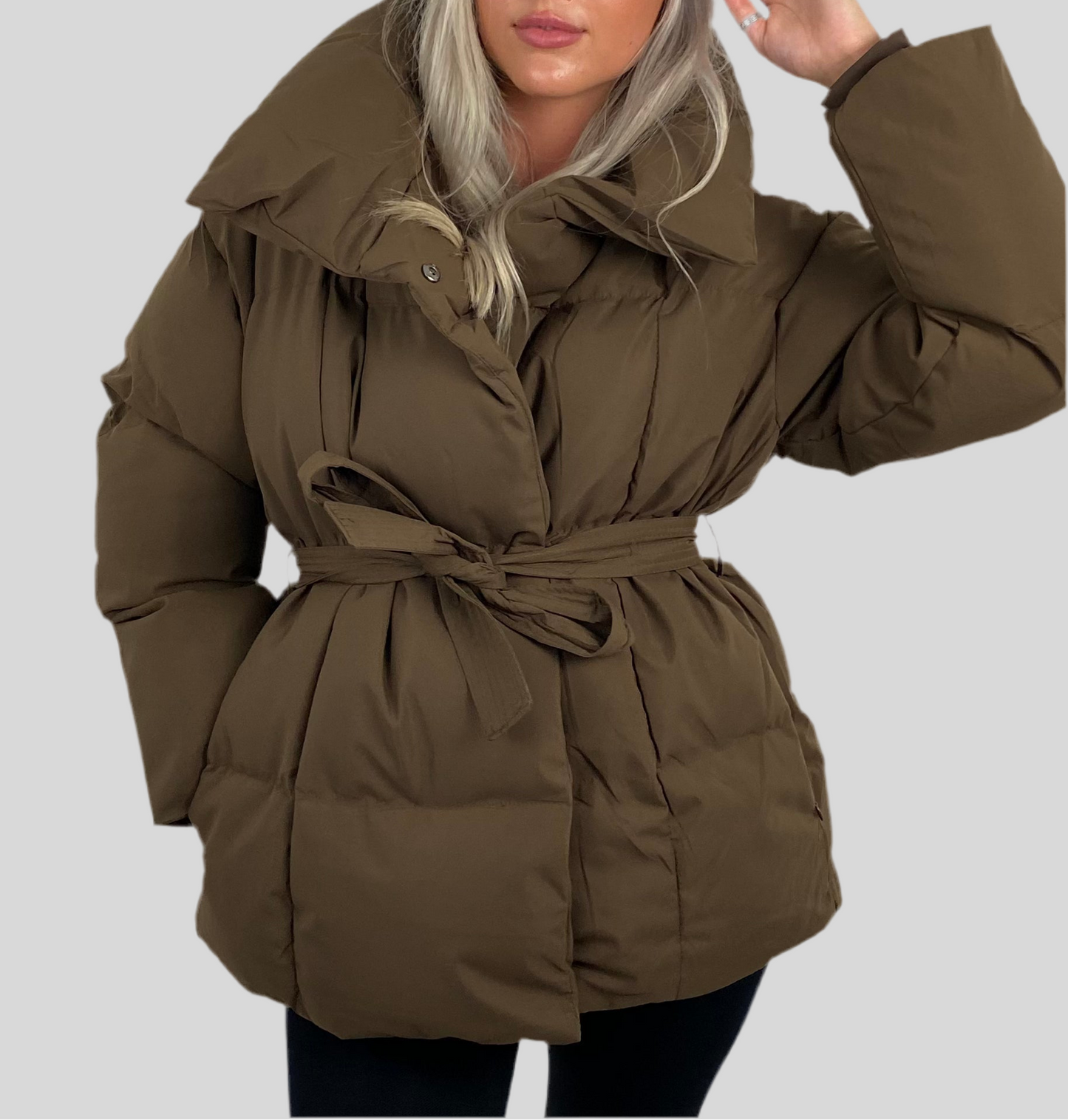 Livia Damesjas | Cropped Puffer met Riem, Trendy Ontwerp 0