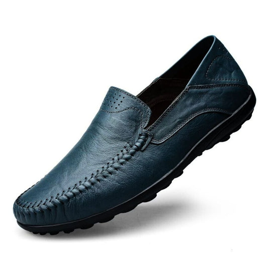 Loren Heren Loafers | Lichtgewicht Zwarte Leer, Casual Comfort