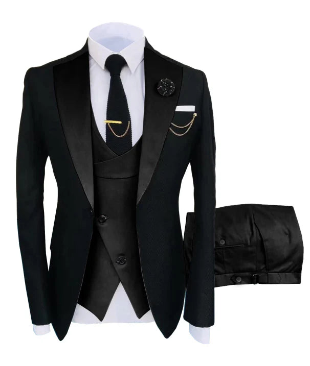 Luxe 3 Delig Heren Pak | Elegante Snit voor Trouw en Formele Evenementen