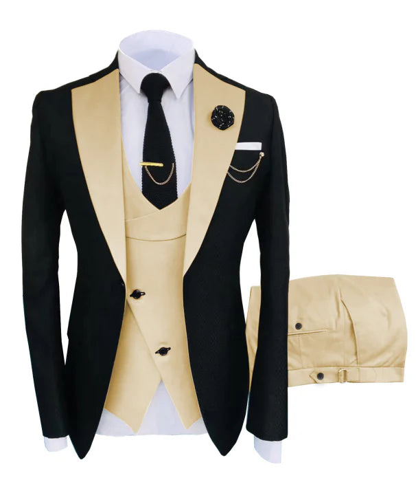 Luxe 3 Delig Heren Pak | Elegante Snit voor Trouw en Formele Evenementen