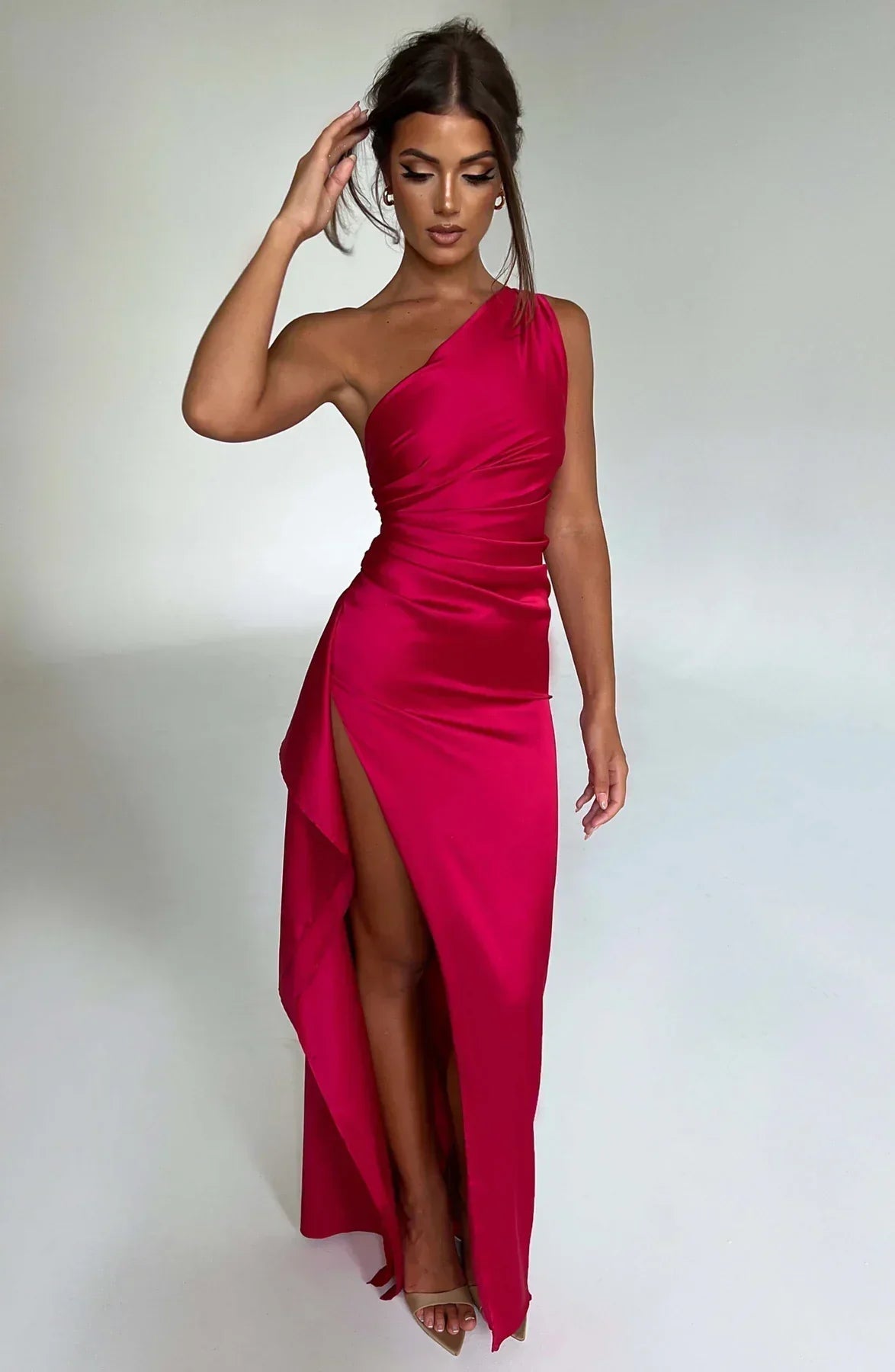 Luxe One-Shoulder Splitjurk 1