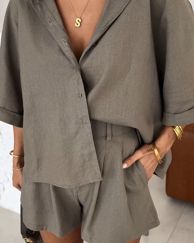 MAËLI | Luchtige zomerset met blouse en korte broek voor dames 3