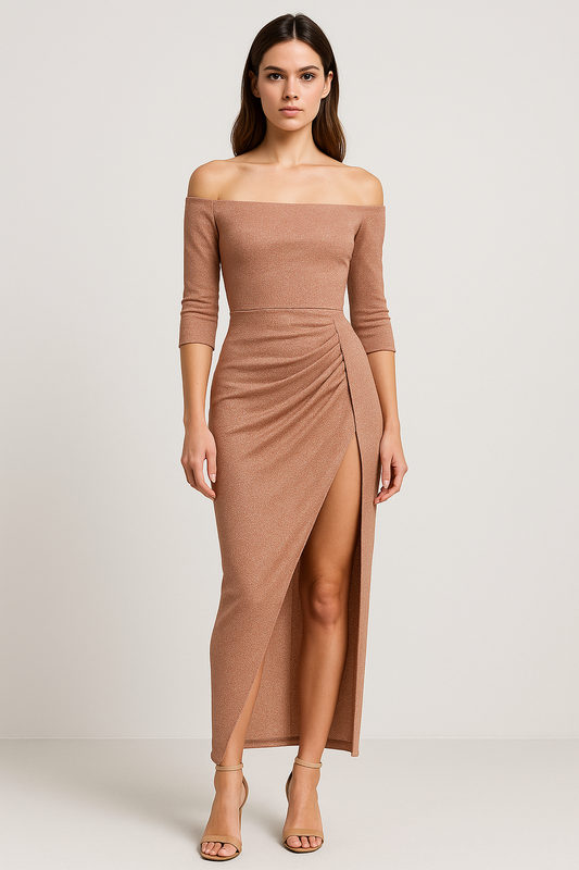 MILENA | Elegante Jurk met Split voor Feestjes, Diner & Formele Gelegenheden 0