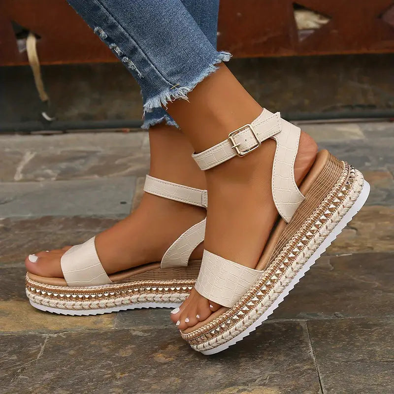 Maelis | Comfortabele Enkelbandsandalen met Plateauzool 2