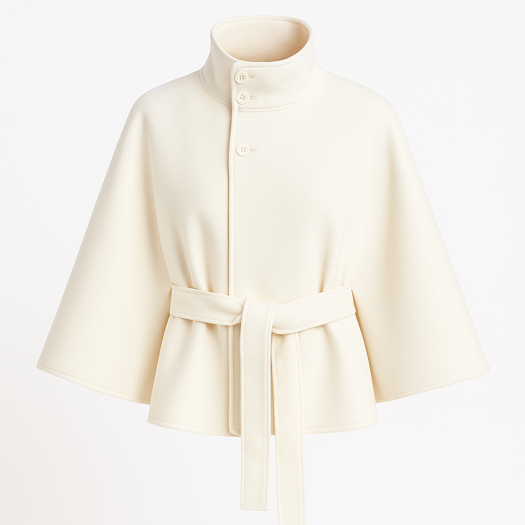 Maya Dames Cape Jacket | Luxe Wolmix, Elegant Ontwerp 4