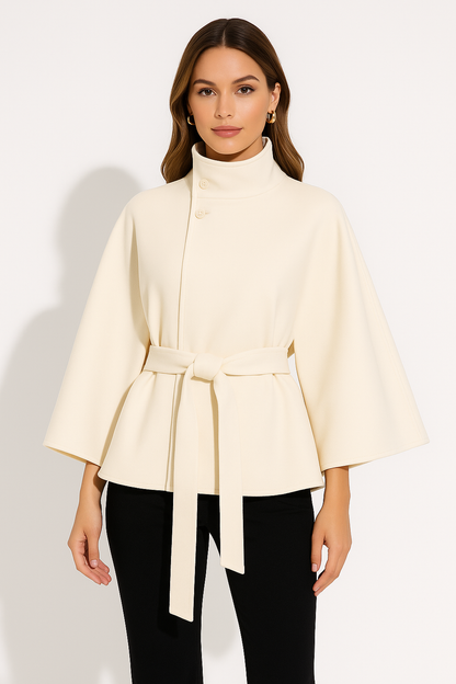 Maya Dames Cape Jacket | Luxe Wolmix, Elegant Ontwerp 5