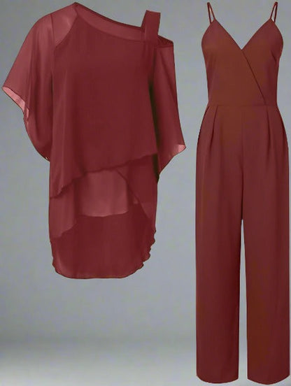 Mila Vrouwen Chiffonset | Zachte Acetaat, Asymmetrische Top, Casual 3