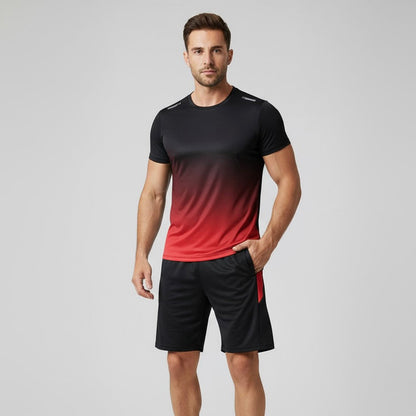 Milo Mannen Sportset | Ademend Polyester, Slim Fit met Kleurverloop