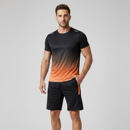 Milo Mannen Sportset | Ademend Polyester, Slim Fit met Kleurverloop