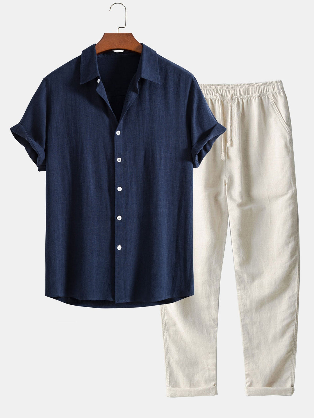 Milo Zomeroutfit voor Mannen | Katoen, Effen Design, Korte Mouwen 0
