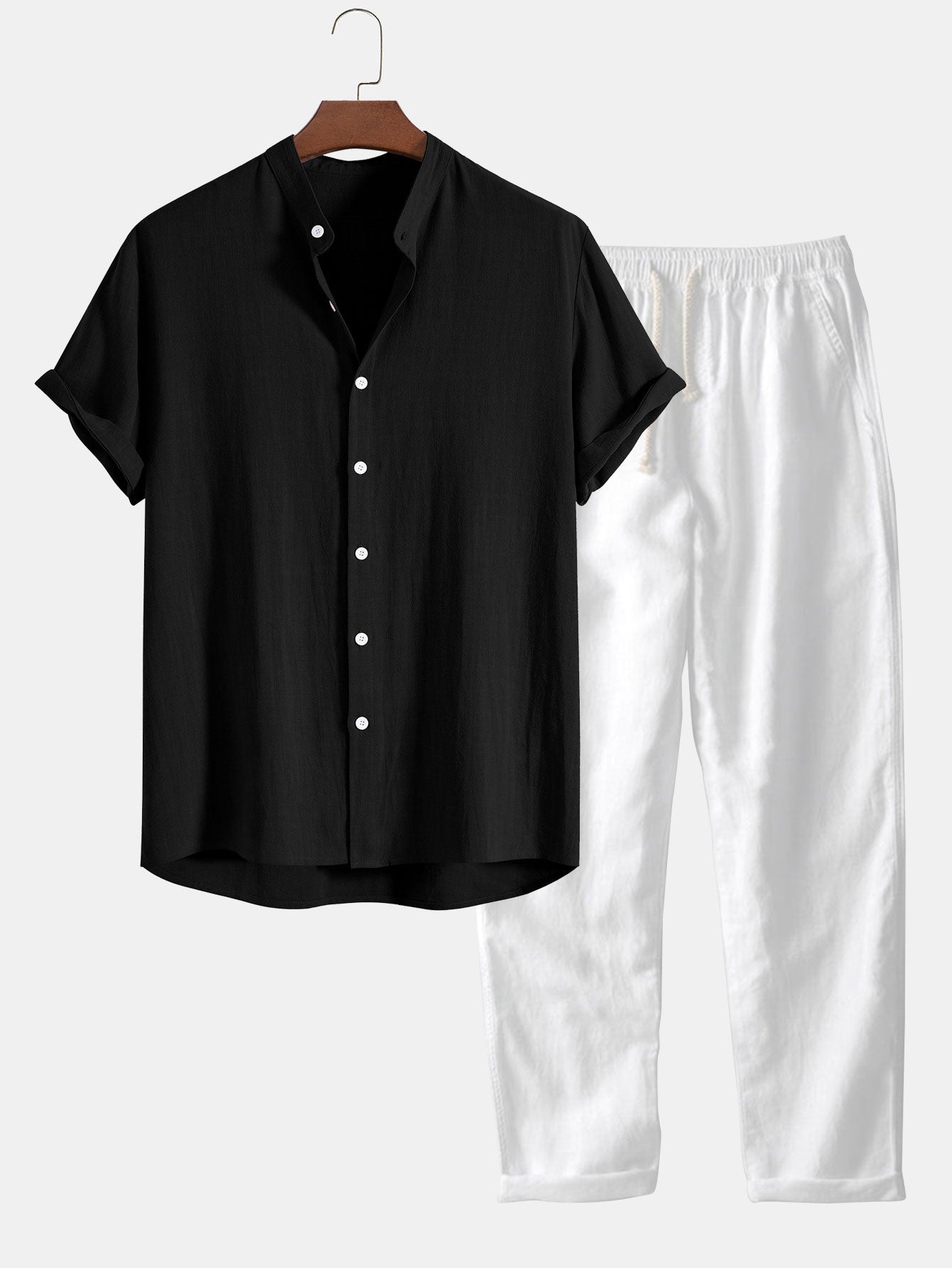 Milo Zomeroutfit voor Mannen | Katoen, Effen Design, Korte Mouwen 10