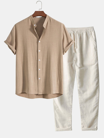 Milo Zomeroutfit voor Mannen | Katoen, Effen Design, Korte Mouwen 9