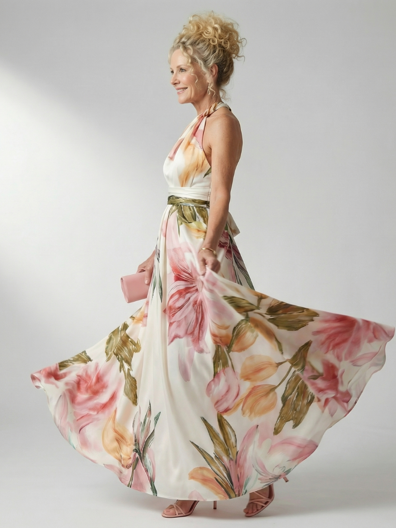 Mira Dames Maxi Jurk | Lichte Stof Met Bloemenprint, Mouwloos 1