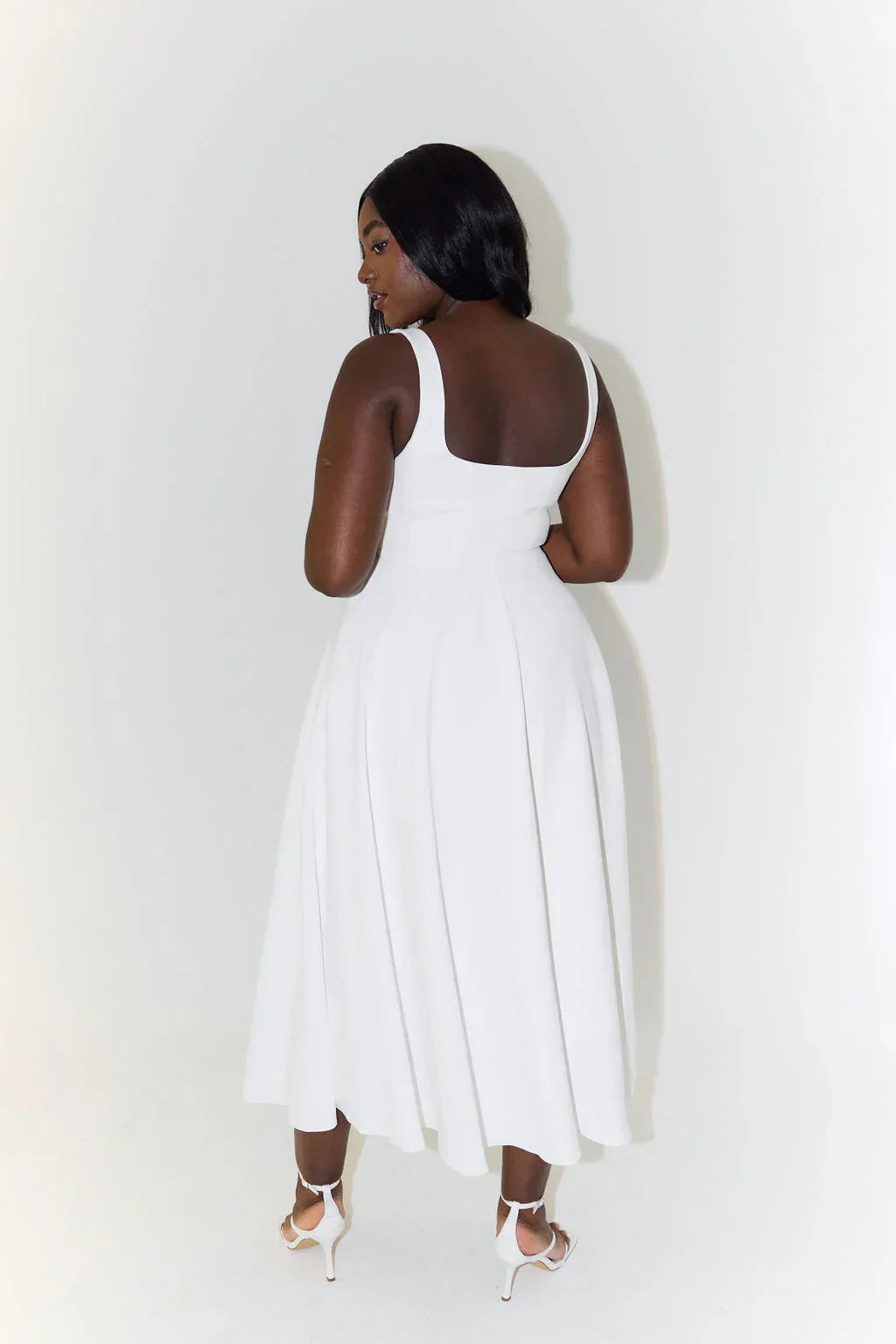 Mira Dames Midi-jurk | Polyester, Hoge Taille, Losvallende Pasvorm 8