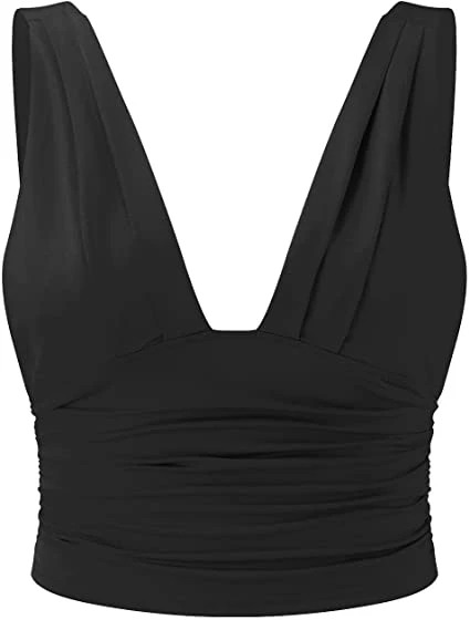 NAÉRA | Mouwloze diep uitgesneden top met geplooide taille 4
