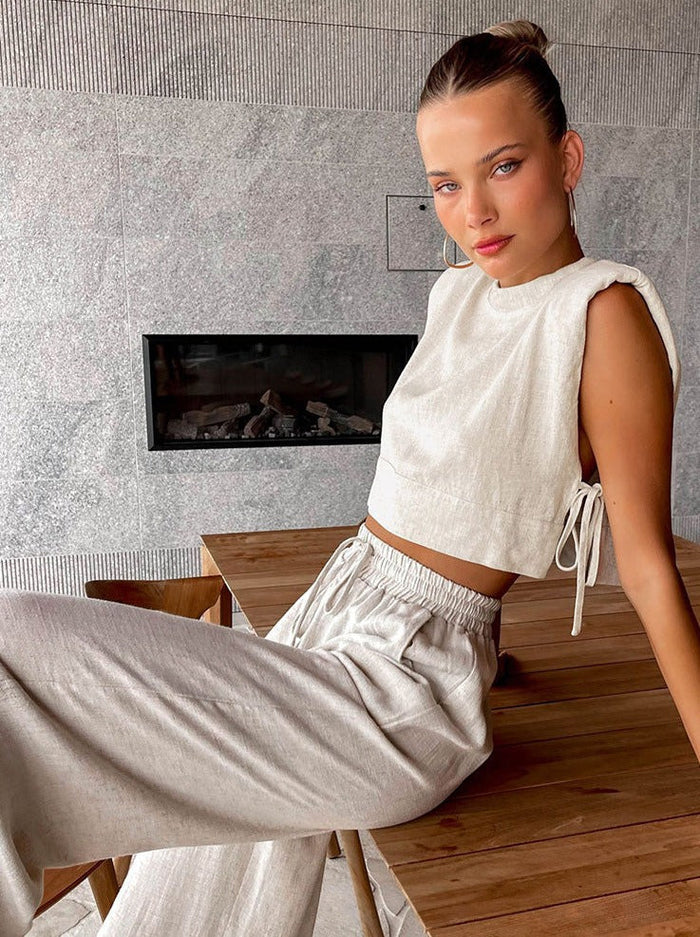 NALANI | Zomers setje met cropped top en wijde broek 1